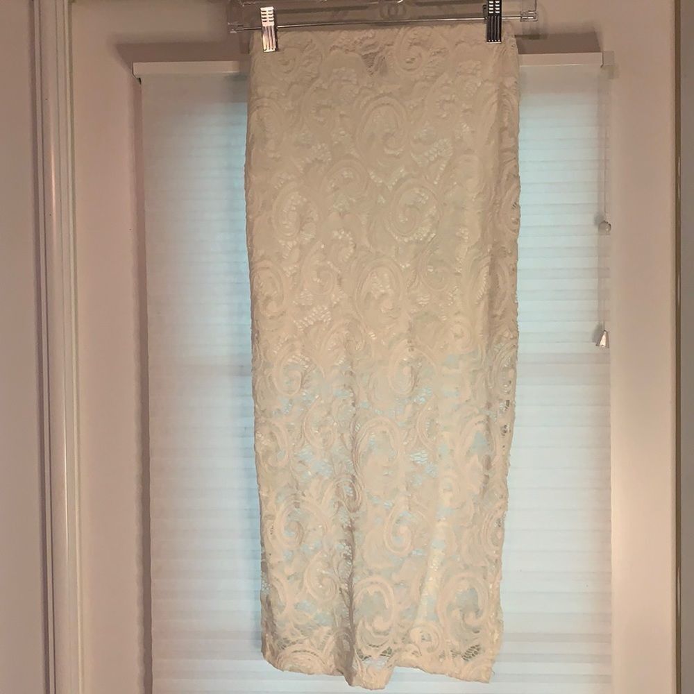 White Lace‎ Maxi Mini Skirt Small